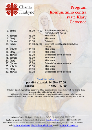 Program Komunitního centra Červenec